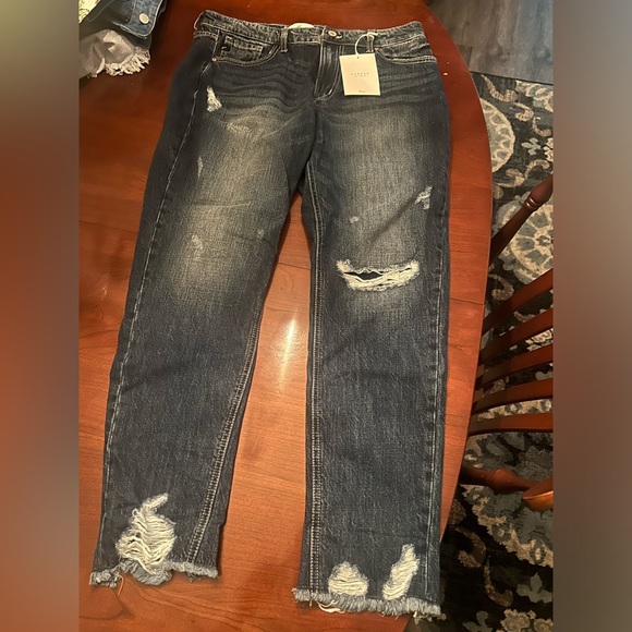 Brand new. Denim jeans with fringe on bottom. - Picture 2 of 3